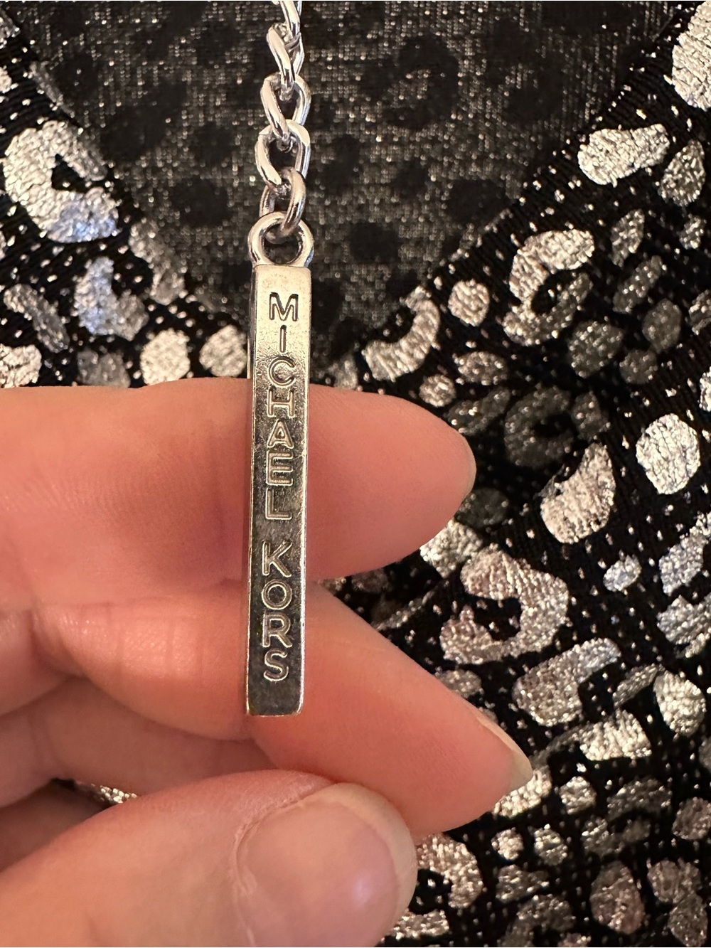 Michael Kors Silver & Black Metallic Leopard Cowl Back Dress - Picture 9 of 10